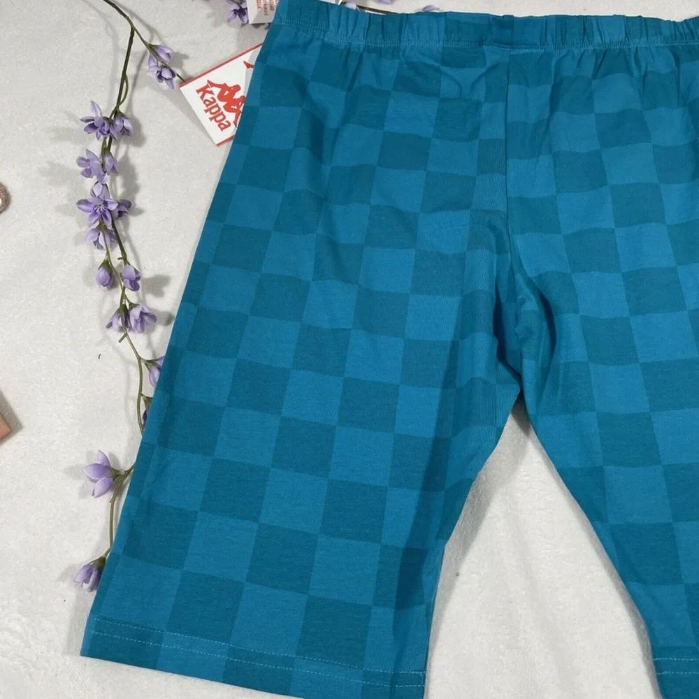 NEW Kappa‎ [ Small ] Checkerboard EMIAZA biker shorts in Sea Green